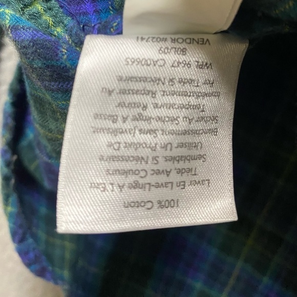 Eddie Bauer Shirt Mens Large Green Blue Plaid Button Up Long Sleeve Flannel - Picture 7 of 12